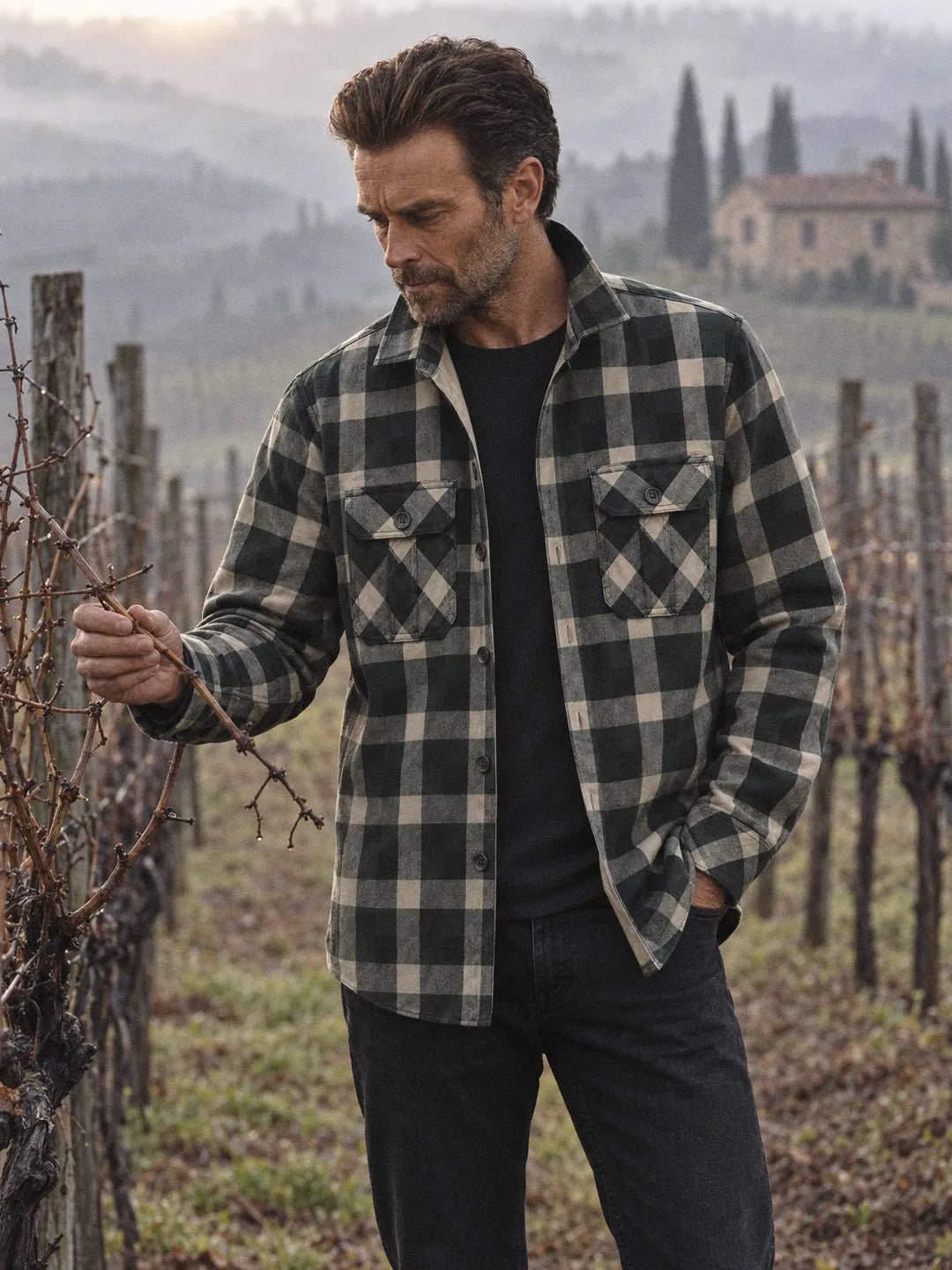 Cotton Plaid Utility Shirt Prescott
