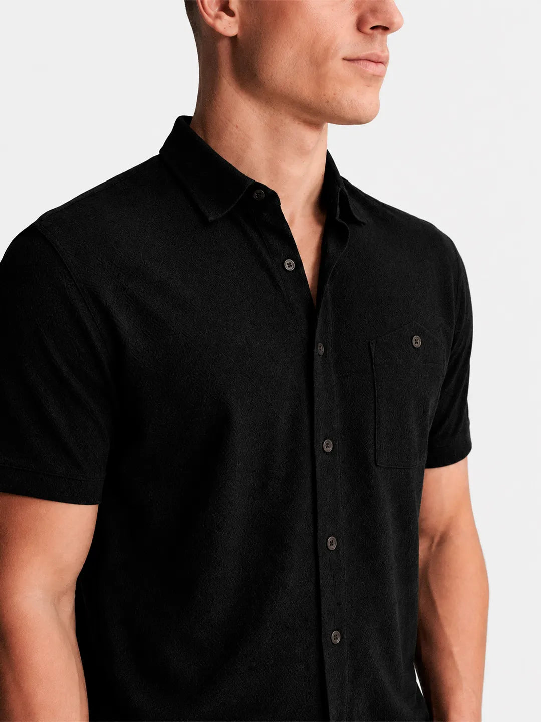 Linen Short Sleeve Shirt Harbor Black