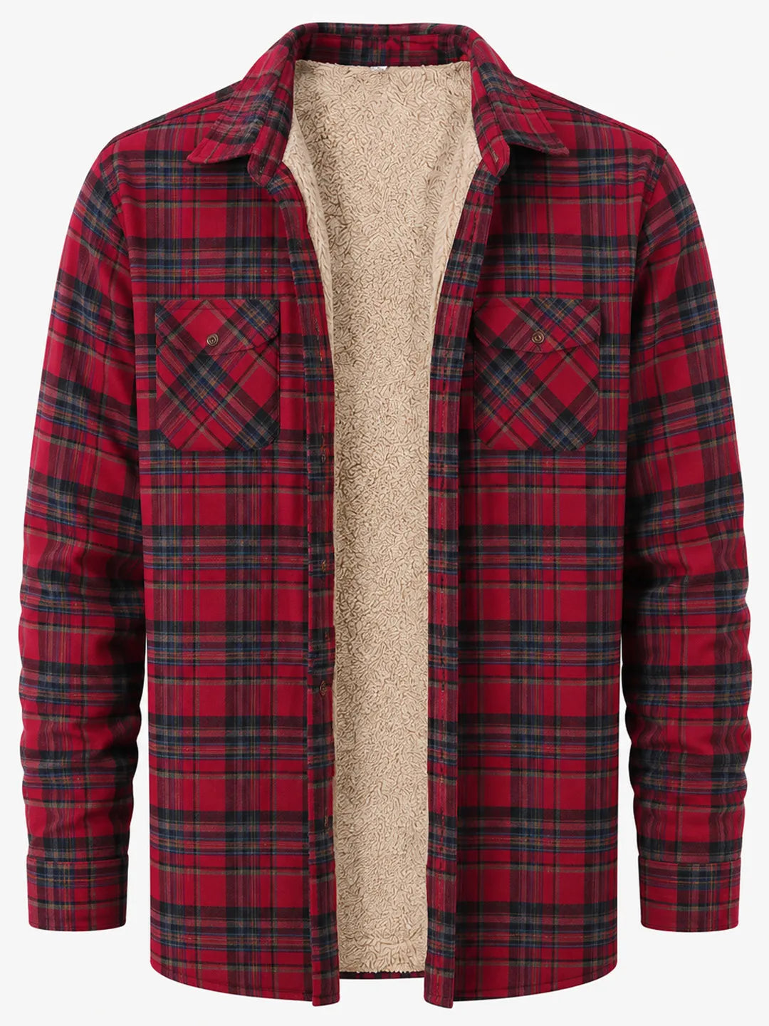 Sherpa-Lined Plaid Overshirt Kingsley