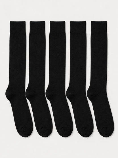 Cotton Dress Socks 5 Pack Sterling Black