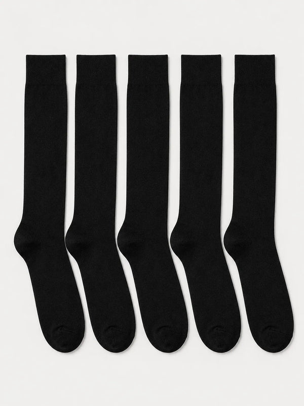 Cotton Dress Socks 5 Pack Sterling Black