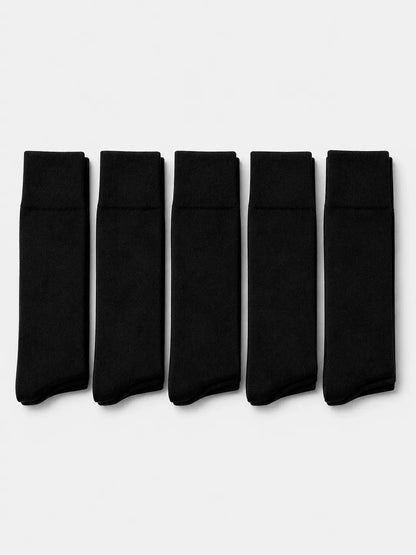 Cotton Dress Socks 5 Pack Sterling Black
