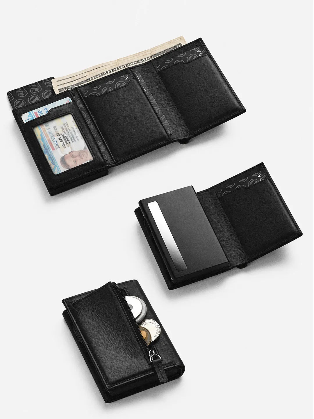 Leather Pop-Up RFID Wallet Bromley Black