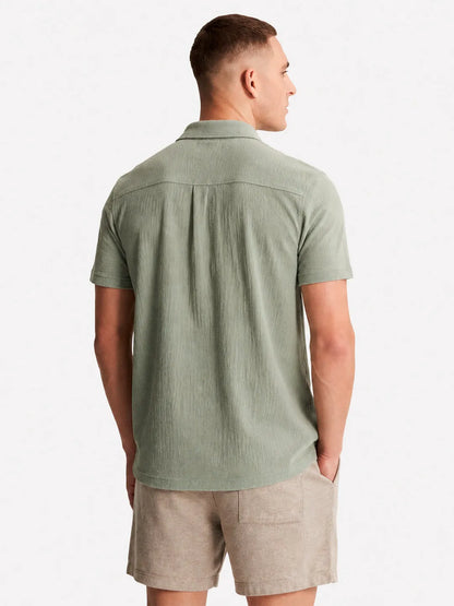 Linen Short Sleeve Shirt Harbor Sage Green