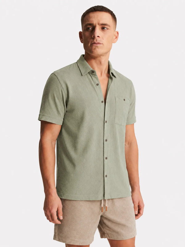 Linen Short Sleeve Shirt Harbor Sage Green