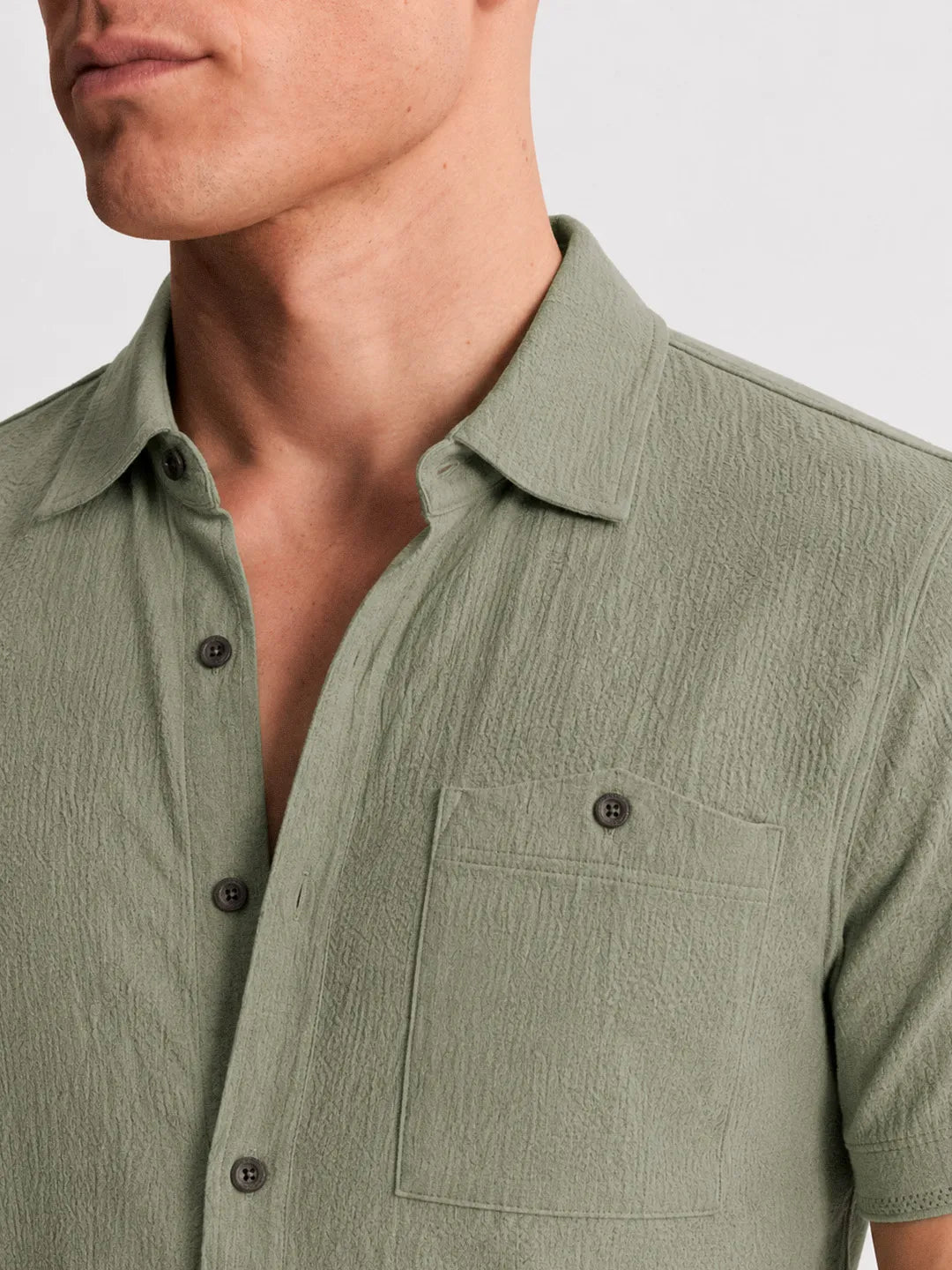 Linen Short Sleeve Shirt Harbor Sage Green