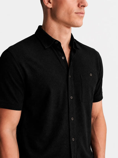 Linen Short Sleeve Shirt Harbor Black