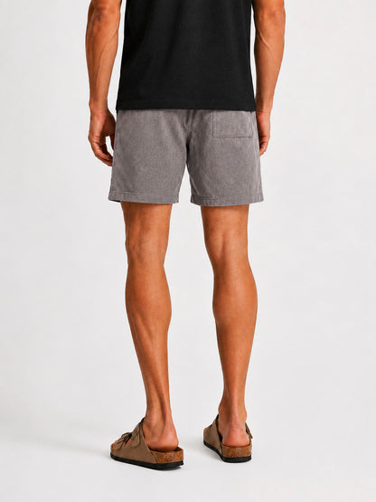 Linen Drawstring Shorts Harbor Light Grey