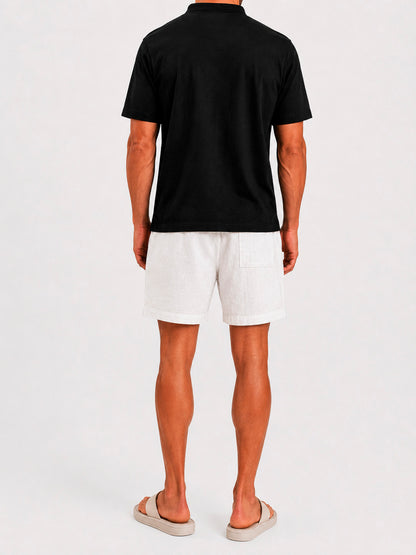Linen Drawstring Shorts Harbor White