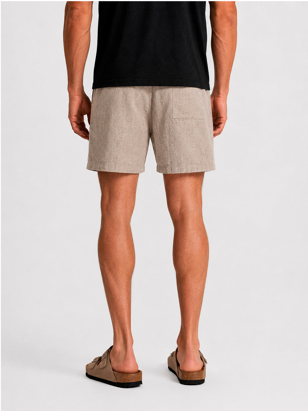 Linen Drawstring Shorts Harbor Sand Beige