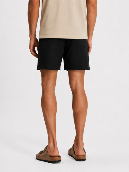 Linen Drawstring Shorts Harbor Black