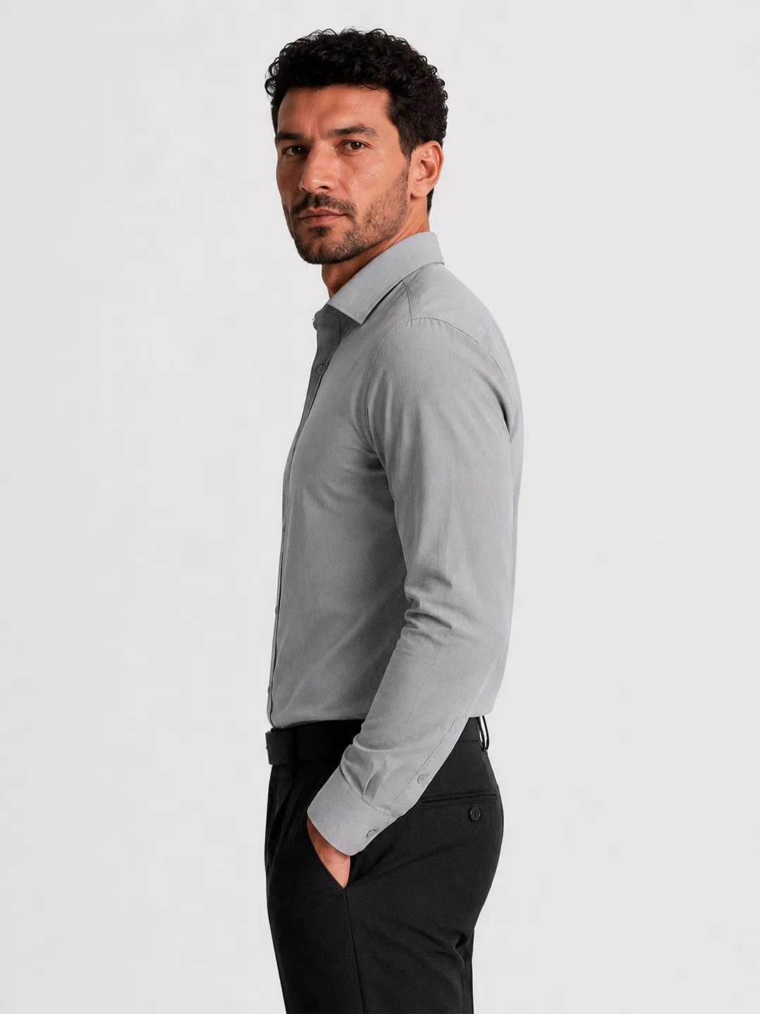 Oxford Long Sleeve Shirt Mercer Light Grey