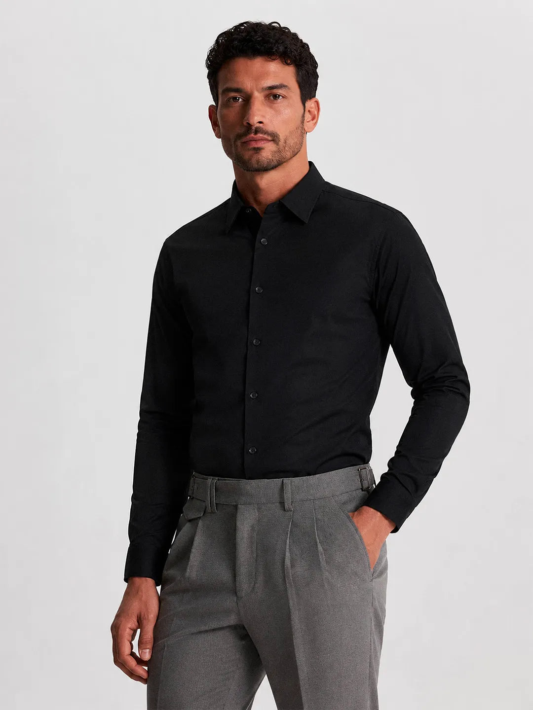 Oxford Long Sleeve Shirt Mercer Black