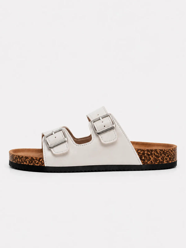 Leather Sandals Dune White