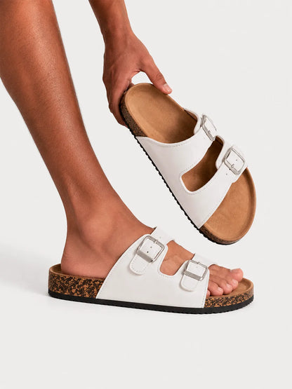 Leather Sandals Dune White