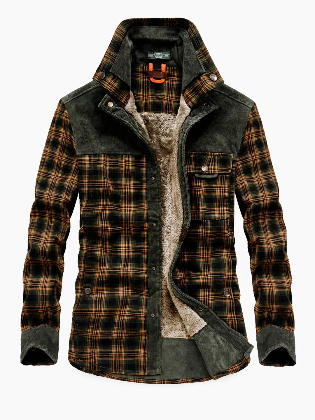 Sherpa-Lined Plaid Overshirt Arden