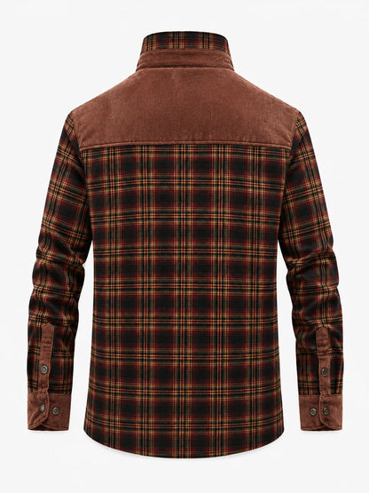 Sherpa-Lined Plaid Overshirt Arden