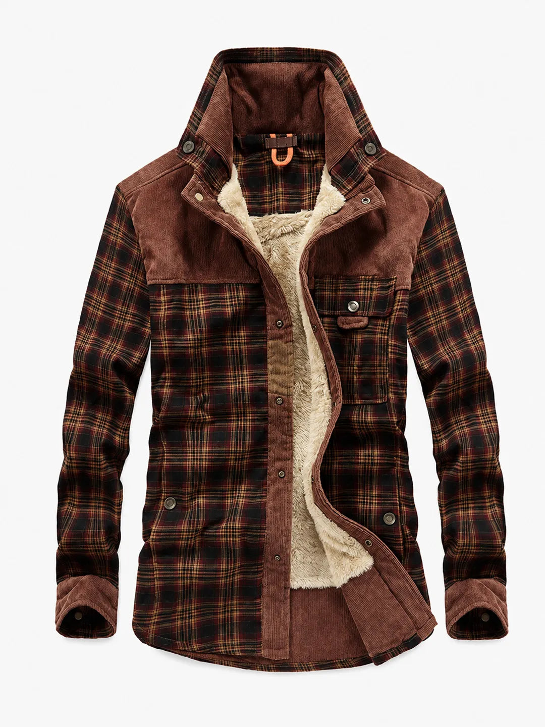 Sherpa-Lined Plaid Overshirt Arden