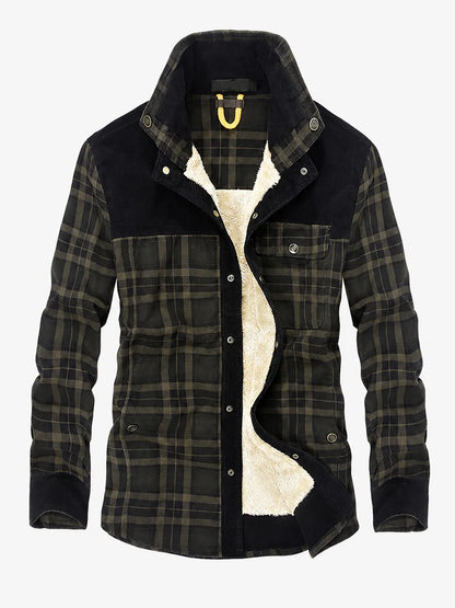Sherpa-Lined Plaid Overshirt Arden