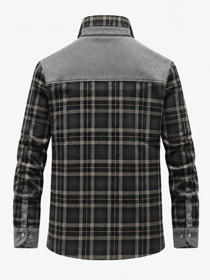Sherpa-Lined Plaid Overshirt Arden