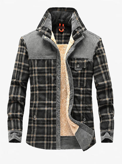 Sherpa-Lined Plaid Overshirt Arden