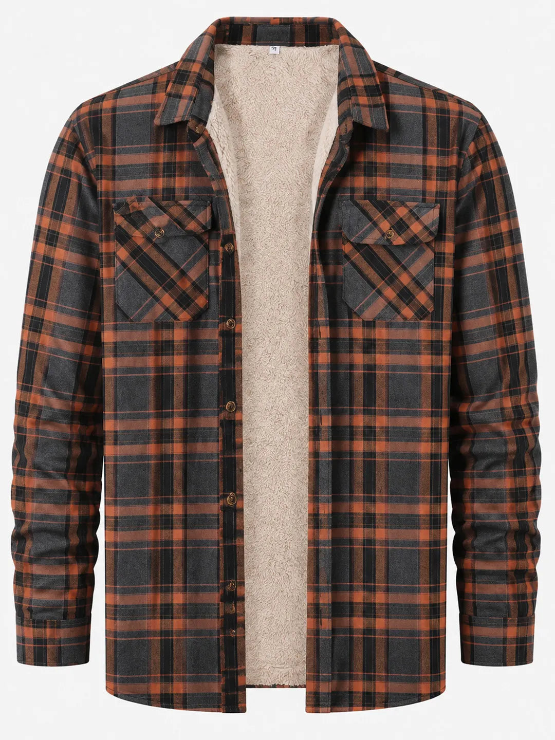 Sherpa-Lined Plaid Overshirt Kingsley