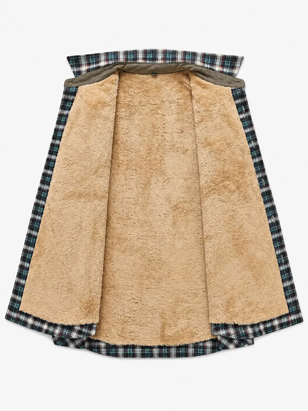 Sherpa-Lined Plaid Overshirt Oakmere