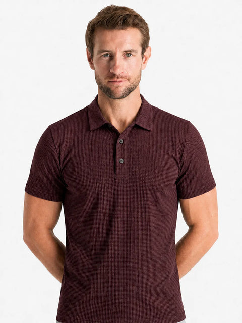 Textured Polo Brighton — Burgundy
