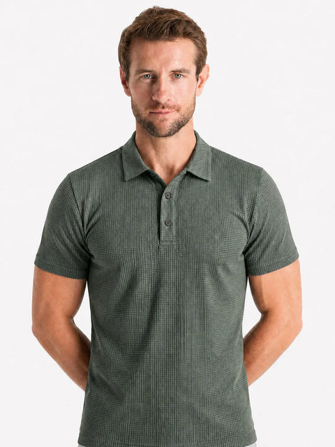 Textured Polo Brighton — Sage Green